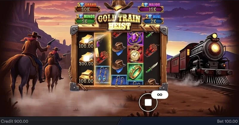 Gold Train Heist - glavni ekran sa bubnjevima i piratskim zalivom